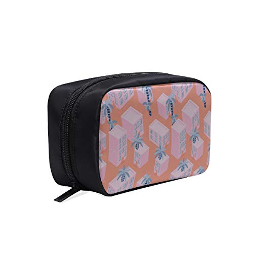 Tolietry Bolsa de viaje Colorido Lindo Hermosa casa de playa Maquillaje Bolsa de cosméticos Bolsas de moda para niños pequeños Mujer Bolsa de mano Bolsas de cosméticos Estuche multifunción Wonder Wom