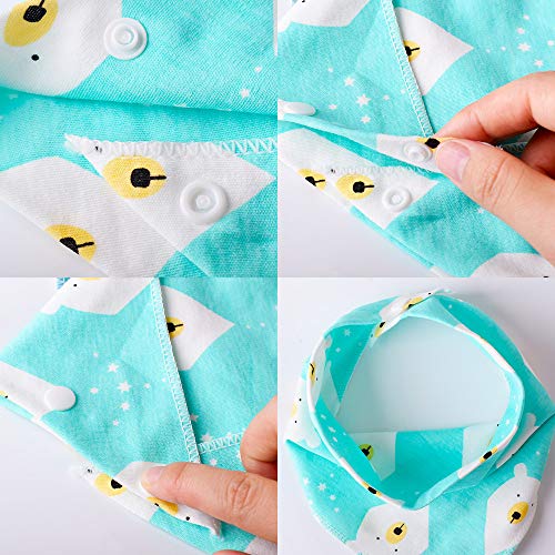 Tomkity 12pcs Baberos Bandana Baberos Bebe Diseño de Animales para Bebés y Niños
