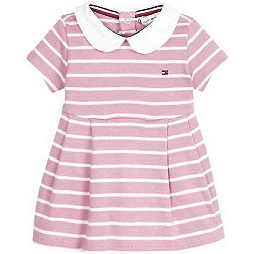 Tommy Hilfiger Baby Girl Rugby Stripe Dress S/s Blusa, Morado (Purple 0Eg), Talla única (Talla del Fabricante: 74) para Bebés
