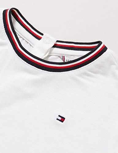 Tommy Hilfiger Essential Knit Top S/s Camiseta, Blanco (White Ybr), Talla Única (Talla del Fabricante: 86) para Niñas