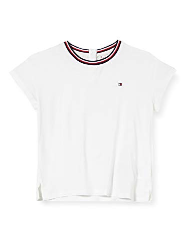 Tommy Hilfiger Essential Knit Top S/s Camiseta, Blanco (White Ybr), Talla Única (Talla del Fabricante: 86) para Niñas