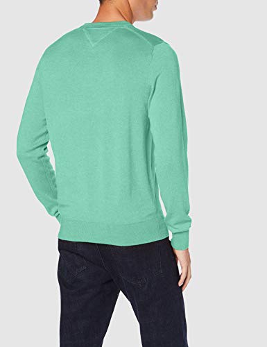 Tommy Hilfiger Organic Cotton Silk Crew Neck Pantalones, Verde (Mystic Mint Heather MQ7), Medium para Hombre