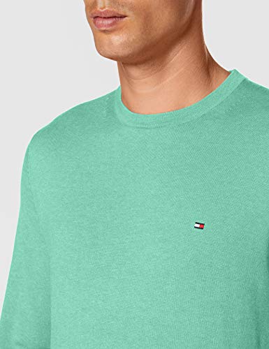 Tommy Hilfiger Organic Cotton Silk Crew Neck Pantalones, Verde (Mystic Mint Heather MQ7), Medium para Hombre