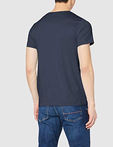 Tommy Hilfiger Rope Stripe tee Camiseta Deporte, Azul (Desert Sky), Large para Hombre