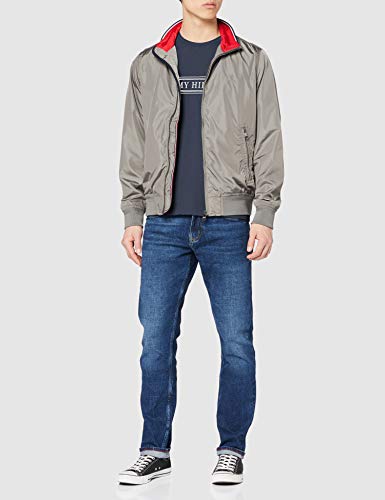 Tommy Hilfiger Rope Stripe tee Camiseta Deporte, Azul (Desert Sky), Large para Hombre