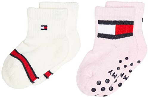 Tommy Hilfiger Th Baby Sock 2p Flag calcetines, combo rosa, 23-26 (Pack de 2) para Bebés