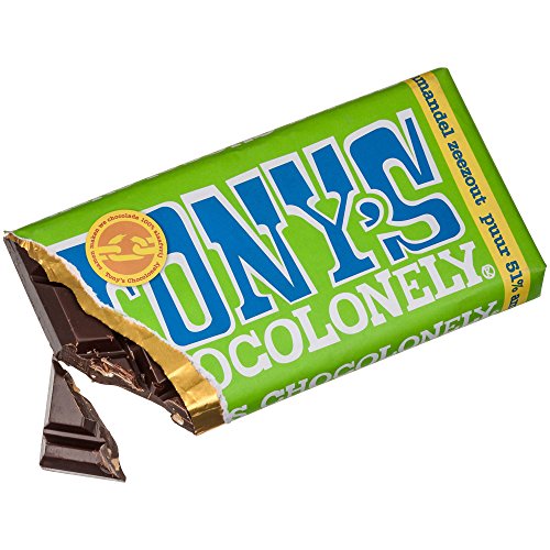 Tony's Chocolonely Chocolate negro al 51% con almendras y sal marina 180 g