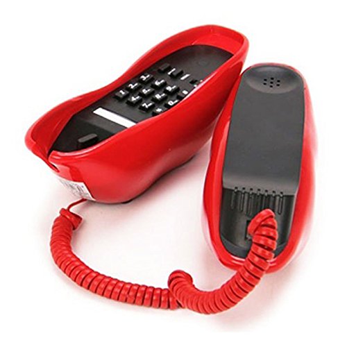 TOOGOO（R） Labios Diseno Telefono Novedad Sexy Rojo Boca Telefono con Diseno de Labios del Hogar por Cable Telefonico