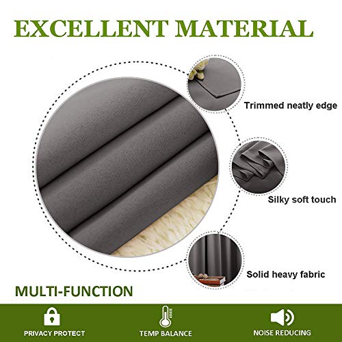 Toopeek Nature - Juego de cortinas opacas para jardín de infancia (84 x 200 cm), diseño de paisaje de montaña con luces solares vibrantes en el prado, color azul y ámbar