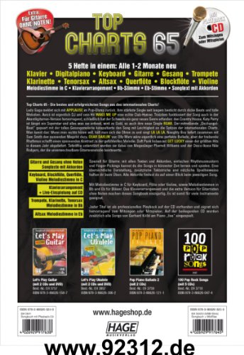 Top Charts 65 incl. Lady Gaga Applause (, Avicii Wake Me Up, Olly Murs Dear Darlin ', Naughty Boy, Daft Punk, Katy Perry Roar