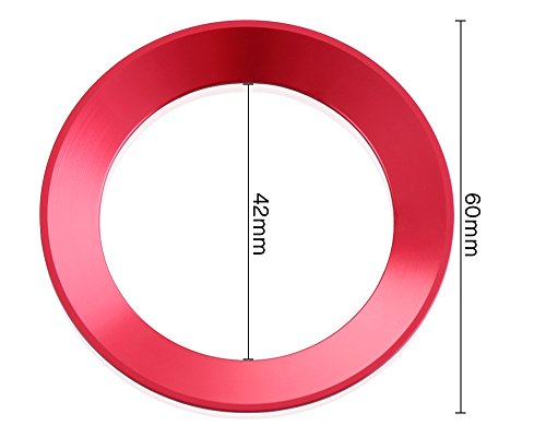 TOPDECO Aluminium Trim Car Steering Wheel Logo Sticker-fit VW Volkswagen Golf 6 Golf 7 Polo Tiguan Passat B7 Touran Scirocco Beetle(Red)