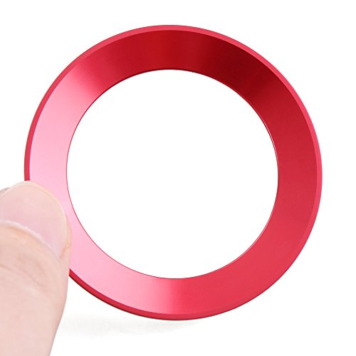 TOPDECO Aluminium Trim Car Steering Wheel Logo Sticker-fit VW Volkswagen Golf 6 Golf 7 Polo Tiguan Passat B7 Touran Scirocco Beetle(Red)