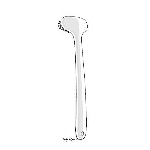 Topfinder Cepillos de cuerpo Fregadora de ducha con cepillo de baño con mango largo para celulitis y exfoliación (Blanco)