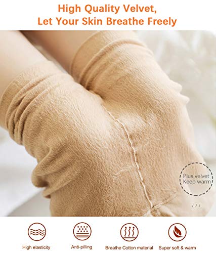 TOPTETN Otoño e invierno más gruesas medias de terciopelo pantimedias pies cálidos incluso leggings medias Medias estilo Calcetines Calcetines negros y de color carne (Natural, L-XL(Peso:100-180))