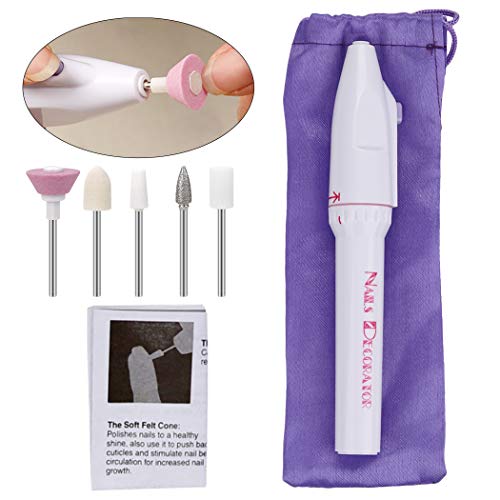 Torno para Uñas, ZOYLINK Lima Electrica Uñas 10 en 1 Set Manicura Electrica Limas para Uñas Kit de Manicura Eléctrico Quitacuticulas Uñas Ideal para Llevar en el Bolso (Sin Pilas)