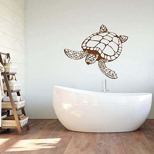 Tortuga etiqueta de la pared náutica tortuga marina animal etiqueta de la pared vinilo impermeable hogar baño decoración papel pintado