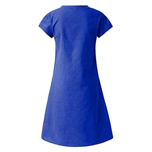Tosonse Vestidos De Camiseta para Mujer Tallas Grandes Verano Casual Color Sólido Camisa Larga