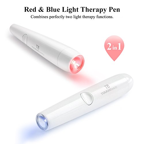 TOUCHBeauty PL-1693U - Dispositivo de fototerapia con LED rojo y azul para tratamiento del acné y cicatrices, para eliminar el acné y reducir las arrugas