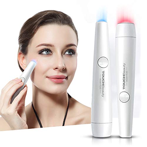 TOUCHBeauty PL-1693U - Dispositivo de fototerapia con LED rojo y azul para tratamiento del acné y cicatrices, para eliminar el acné y reducir las arrugas