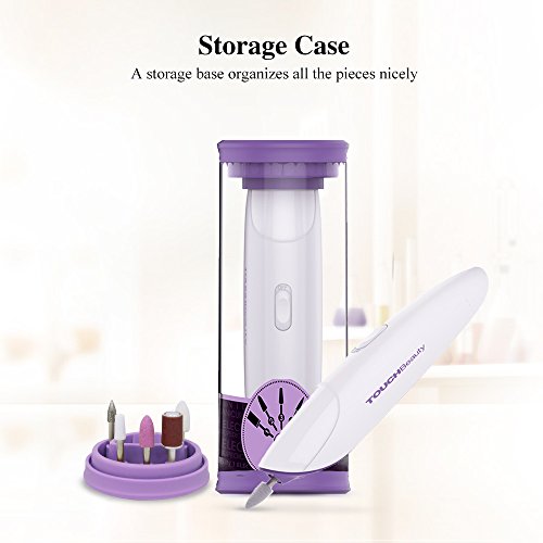 TOUCHBeauty TB-1333 Manicura y Pedicura Eléctrica 5-en-1. Sistema de cuidado de uñas. Cortador de uñas pulidora con calidad de salón para manos y pies, fácil de usar, pule y da brillo a las uñas
