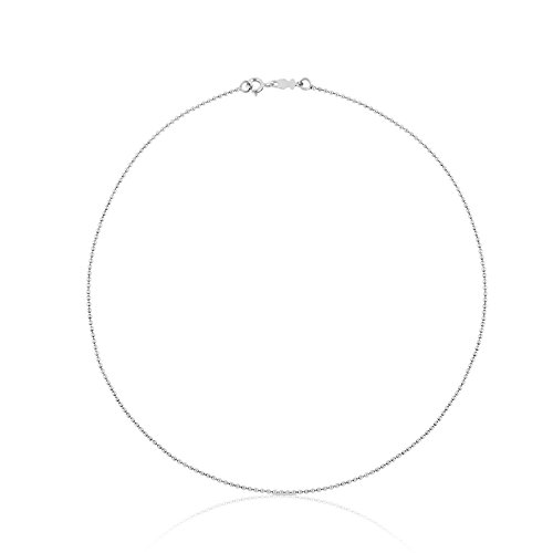 TOUS Collar cadena Mujer en plata de primera Ley, Anxho 0,14 cm, Largo 40 cm.