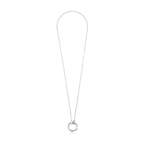 TOUS Hold - Collar de Plata de Primera Ley con Anilla - Anilla: 1,6 cm, Largo: 43,5 cm