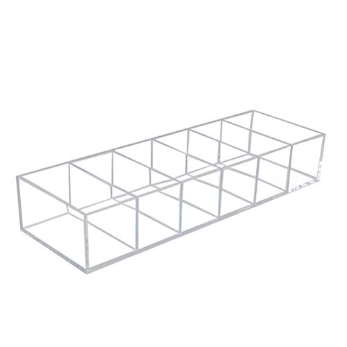 TOYANDONA Transparente Acrílico Cosmético Organizador Caja de Almacenamiento Bandeja de cajones Soporte Desmontable 6 Rejillas para Sombra de Ojos Colorete Resaltadores Polvos
