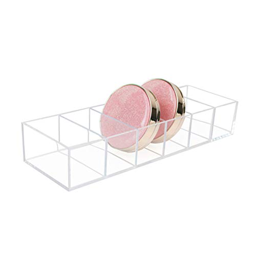 TOYANDONA Transparente Acrílico Cosmético Organizador Caja de Almacenamiento Bandeja de cajones Soporte Desmontable 6 Rejillas para Sombra de Ojos Colorete Resaltadores Polvos