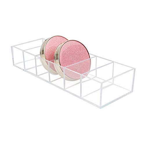 TOYANDONA Transparente Acrílico Cosmético Organizador Caja de Almacenamiento Bandeja de cajones Soporte Desmontable 6 Rejillas para Sombra de Ojos Colorete Resaltadores Polvos