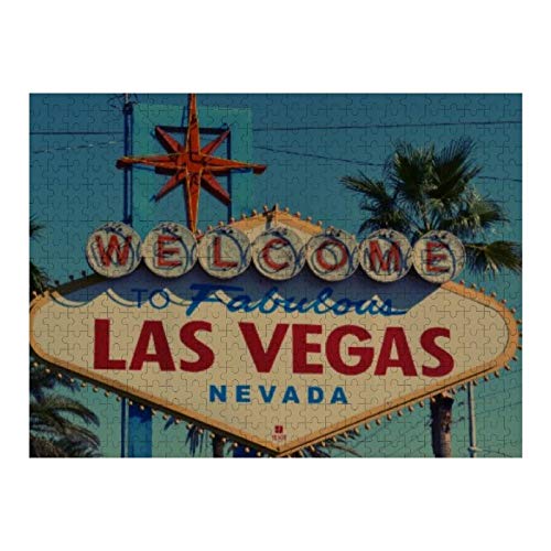 Traasd11an Jigsaw Puzzle 500 Piece- Welcome to Fabulous Las Vegas Nevada，Every Piece is Unique, Softclick Technology Means Pieces Fit Together Perfectly