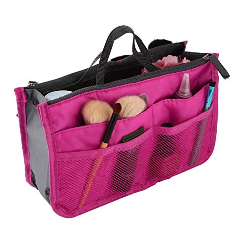 Tree-on-Life Multifuncional Doble Cremallera Poliéster Maquillaje Bolsa Portátil de Viaje de Belleza Bolsa de Cosméticos Maquillaje Bolsa de baño con Mango