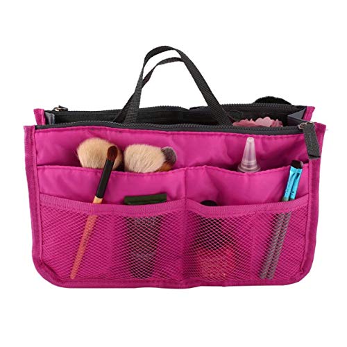 Tree-on-Life Multifuncional Doble Cremallera Poliéster Maquillaje Bolsa Portátil de Viaje de Belleza Bolsa de Cosméticos Maquillaje Bolsa de baño con Mango