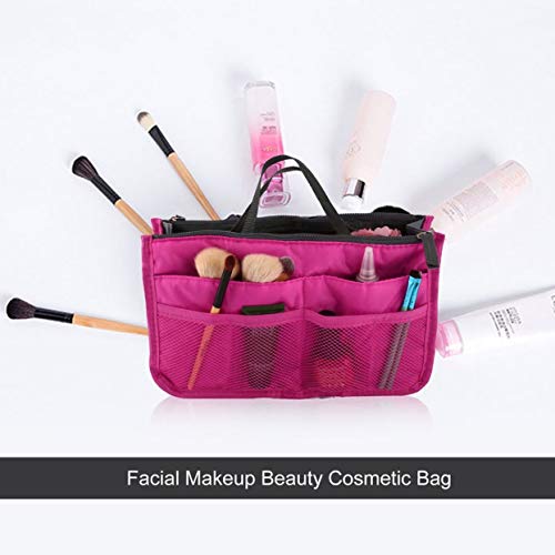 Tree-on-Life Multifuncional Doble Cremallera Poliéster Maquillaje Bolsa Portátil de Viaje de Belleza Bolsa de Cosméticos Maquillaje Bolsa de baño con Mango