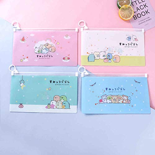 TREEMEN 4 Paquetes de Organizador de Cubiertas Faciales,Bolsa de Almacenamiento con Cremallera de Máscara,Envase Cosmético Reutilizable, Corner Bio-Plastic Clamp