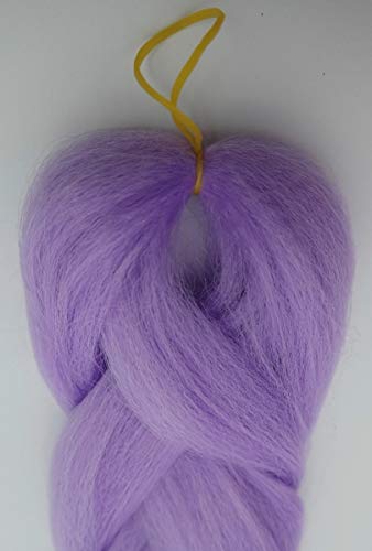 Trenas de color lila (lila claro) – de pelo trenzado sintético de un solo color, 120/60 cm de largo, 100 g