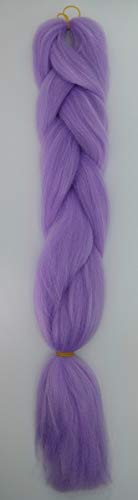 Trenas de color lila (lila claro) – de pelo trenzado sintético de un solo color, 120/60 cm de largo, 100 g