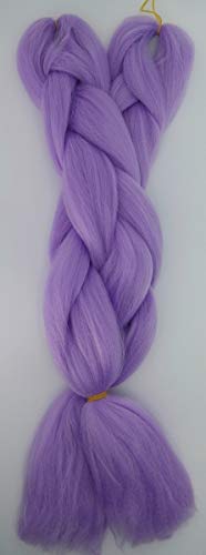 Trenas de color lila (lila claro) – de pelo trenzado sintético de un solo color, 120/60 cm de largo, 100 g
