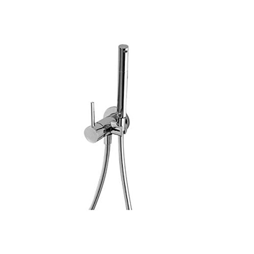 Tres Griferia - Monomando Empotrar Para Bidé Wc Soporte Derecha O Izquierda, Cambiable. Ducha De Latón Con Racord Limitador 5 L/M. Antigoteo Y Flexo Satin (134123)