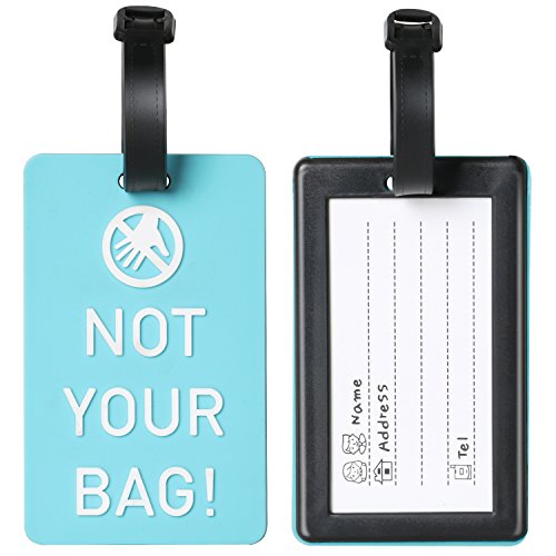 TRIXES Etiqueta para Equipaje Not Your Bag! Etiqueta Identificadora - Azul y Blanca