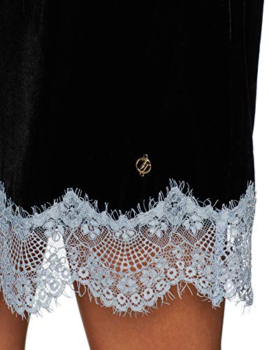 Trussardi Jeans High Collar Dress FLUIDE VELVE Vestido, Nero (Black/Light Azure K312), 34 ES(tamaño Fabricante:38) para Mujer