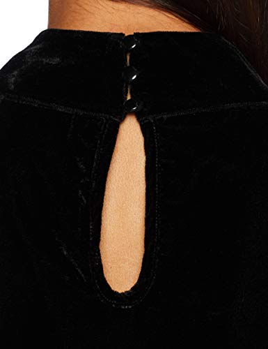 Trussardi Jeans High Collar Dress FLUIDE VELVE Vestido, Nero (Black/Light Azure K312), 34 ES(tamaño Fabricante:38) para Mujer