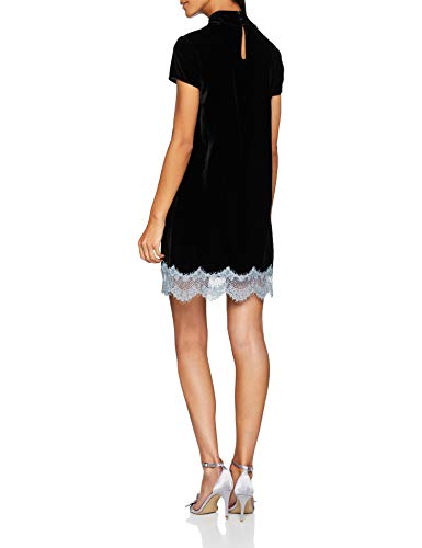 Trussardi Jeans High Collar Dress FLUIDE VELVE Vestido, Nero (Black/Light Azure K312), 34 ES(tamaño Fabricante:38) para Mujer