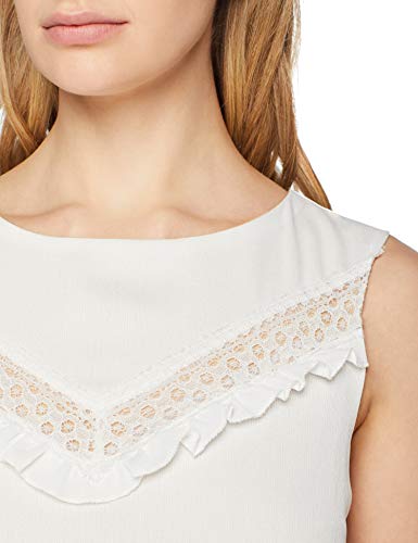 Trussardi Jeans Mini Dress Regular Fit Creponne Vestido, Blanco (W002/Natural W002), 38 (Talla del Fabricante: 42) para Mujer