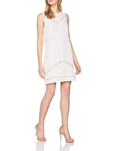 Trussardi Jeans Mini Dress Regular Fit Creponne Vestido, Blanco (W002/Natural W002), 38 (Talla del Fabricante: 42) para Mujer