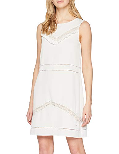 Trussardi Jeans Mini Dress Regular Fit Creponne Vestido, Blanco (W002/Natural W002), 38 (Talla del Fabricante: 42) para Mujer