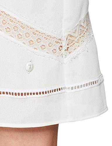 Trussardi Jeans Mini Dress Regular Fit Creponne Vestido, Blanco (W002/Natural W002), 38 (Talla del Fabricante: 42) para Mujer