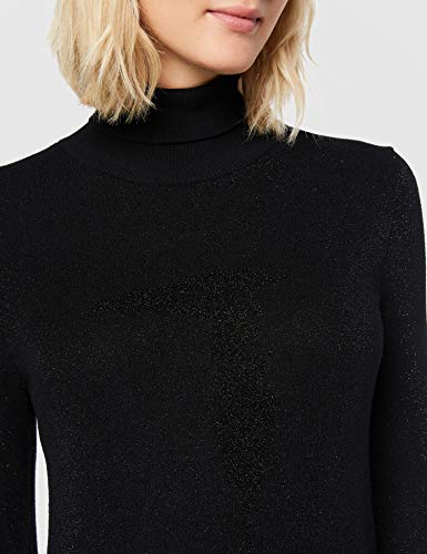 Trussardi Jeans Turtleneck Dress with Lurex Lo Vestido, Negro (Black K299), Small para Mujer