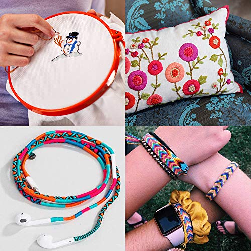 TTCOTOKE Hilos de Bordar, Hilo Punto de Cruz de Algodón, 123 Piezas Bordado Kit de Hilos, Hilos para Hacer Pulseras, Línea de Costura Coser Hilos Conjunto de Agujas Bordado