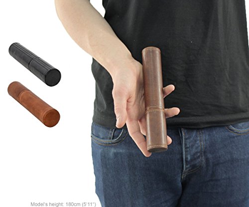 Tubo para Cigarros Gusti Cuero Studio Holger Estuche Funda Box Empaste de Madera de Cedro Marrón Claro 2T22-22-5