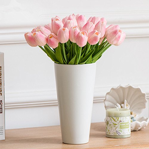 Tulipán Flores Artificiales 10 Piezas Ideal para decoración de casa y patio-Rosado